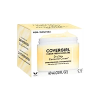 COVERGIRL Clean Fresh Skincare Dry Skin Corrector Cream, 60ml. Rich face moisturizer formulated with Cactus Water, Hyaluronic Acid, Jojoba & Shea Butter for 24HR Deep Hydration, Non-greasy, 100% Vegan, 60ML Cream