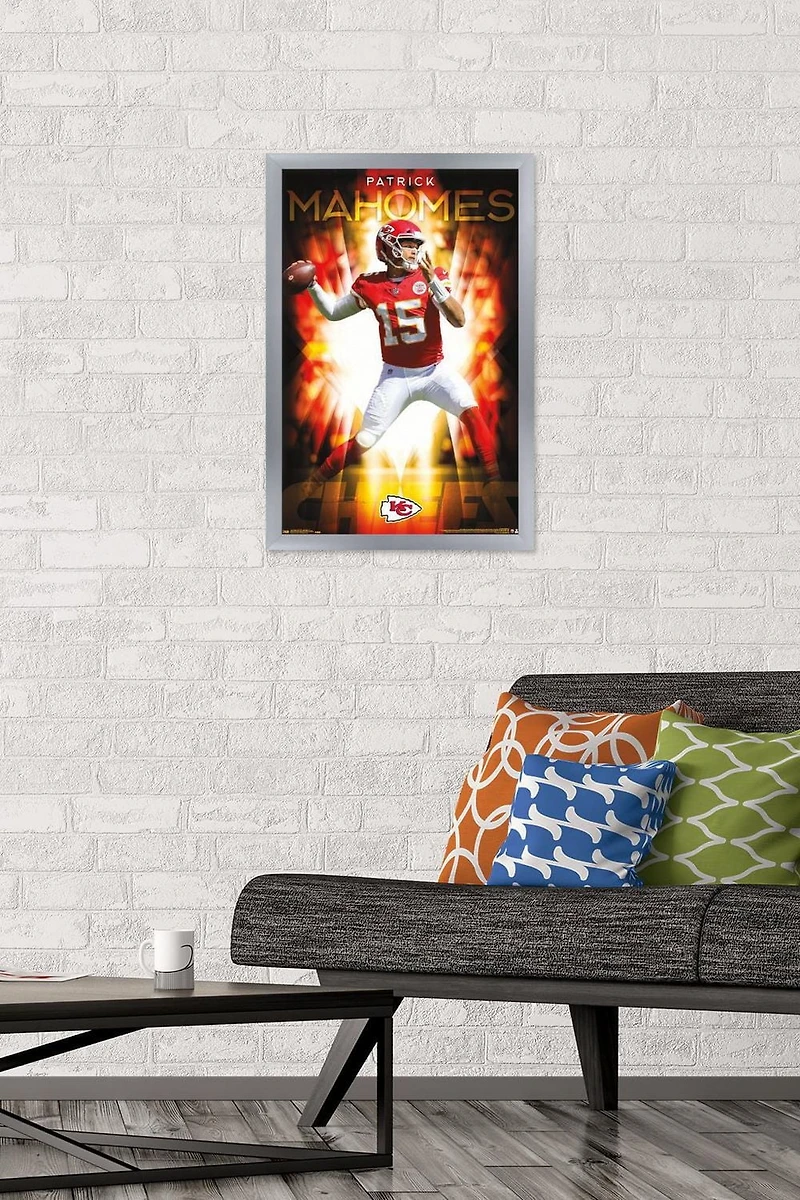 NFL Kansas City Chiefs - Patrick Mahomes II 18 Wall Poster, 22.375" x 34" Framed