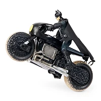 DC Comics, Coffret Batman Batcycle, Figurine Batman exclusive de 10 cm, Véhicule Batcycle, 3 accessoires, Pièce à collectionner du film Batman, Jouet pour garçons et filles à partir de 4 ans