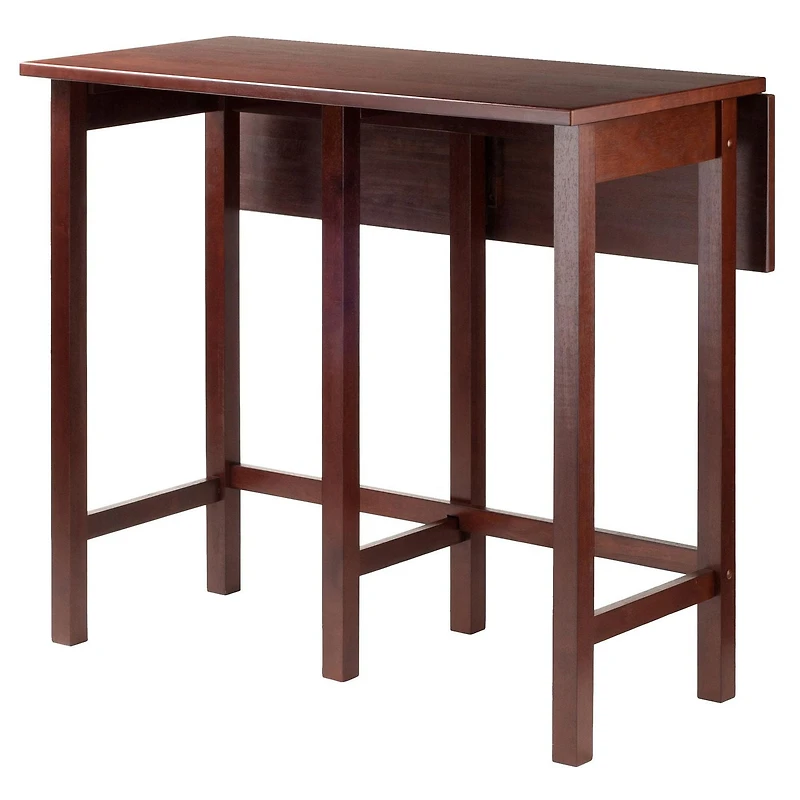 Table à abattant 3 pièces Lynnwood avec 2 tabourets de comptoir à dossier en V de Winsome - 94355