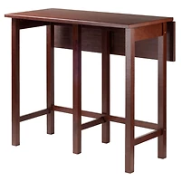Table à abattant 3 pièces Lynnwood avec 2 tabourets de comptoir à dossier en V de Winsome - 94355