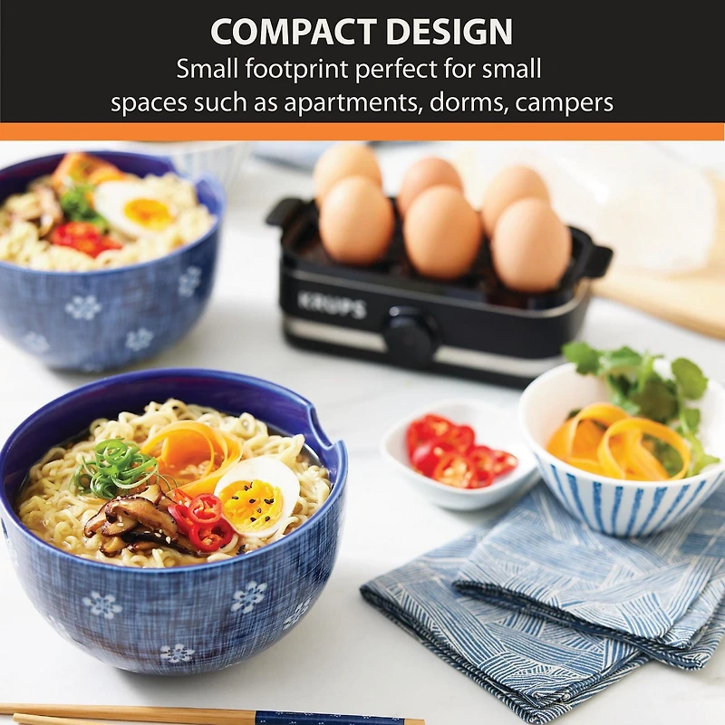 KRUPS Simply Electric Rapid Egg Cooker,  6-Egg Capacity for Hard Boil, Poached, Scrambled, Omelet