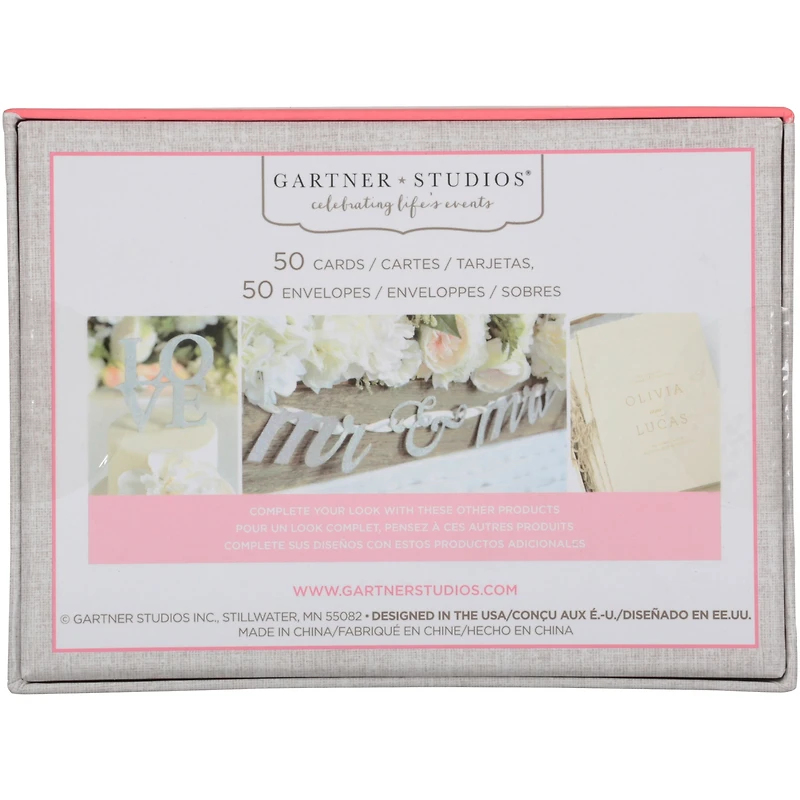 Gartner Studios Platinum Thank You Cards, 50 pieces
