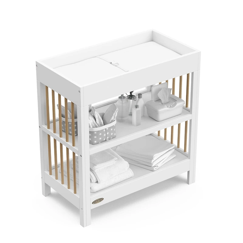 Graco Teddi Changing Table, White with Driftwood