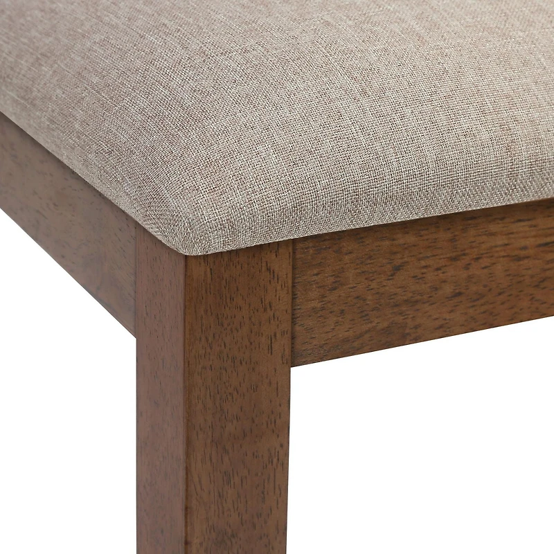 Monarch Specialties  Chaise, Lot De 2, Côté, Rembourré, Cuisine, Salle À Manger, En Tissu, Pattes En Bois, Brun, Beige, Transitionnel