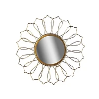 Circular Gold Wired Wall Mirror (Dahlia)