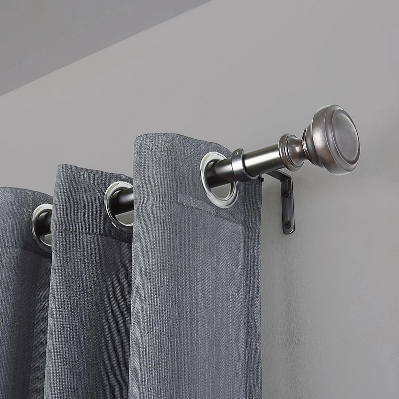Hometrends NOBLE 1" ROD 60"-144" PEWTER, Adjustable drapery rod set