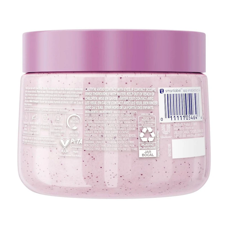 Dove Gommage corporel pour une peau visiblement soyeuse et nourrie, Sel de l'Himalaya et Huile de Rose avec ¼ de crème hydratante 425g