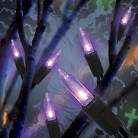50-Count Purple LED Mini String Lights, Indoor/Outdoor Halloween, by Way To Celebrate