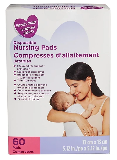 Compresses d'allaitement jetables Le Choix des Parents 60 compresses (13 x 13 cm)