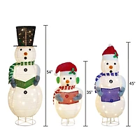 Holiday Time Light-up Snowman Family, 3-piece