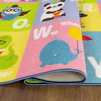 KC Cubs Playtime Collection ABC Alphabet Animal Educational Learning & Game Area Rug Carpet for Kids and Children Bedrooms and Playroom