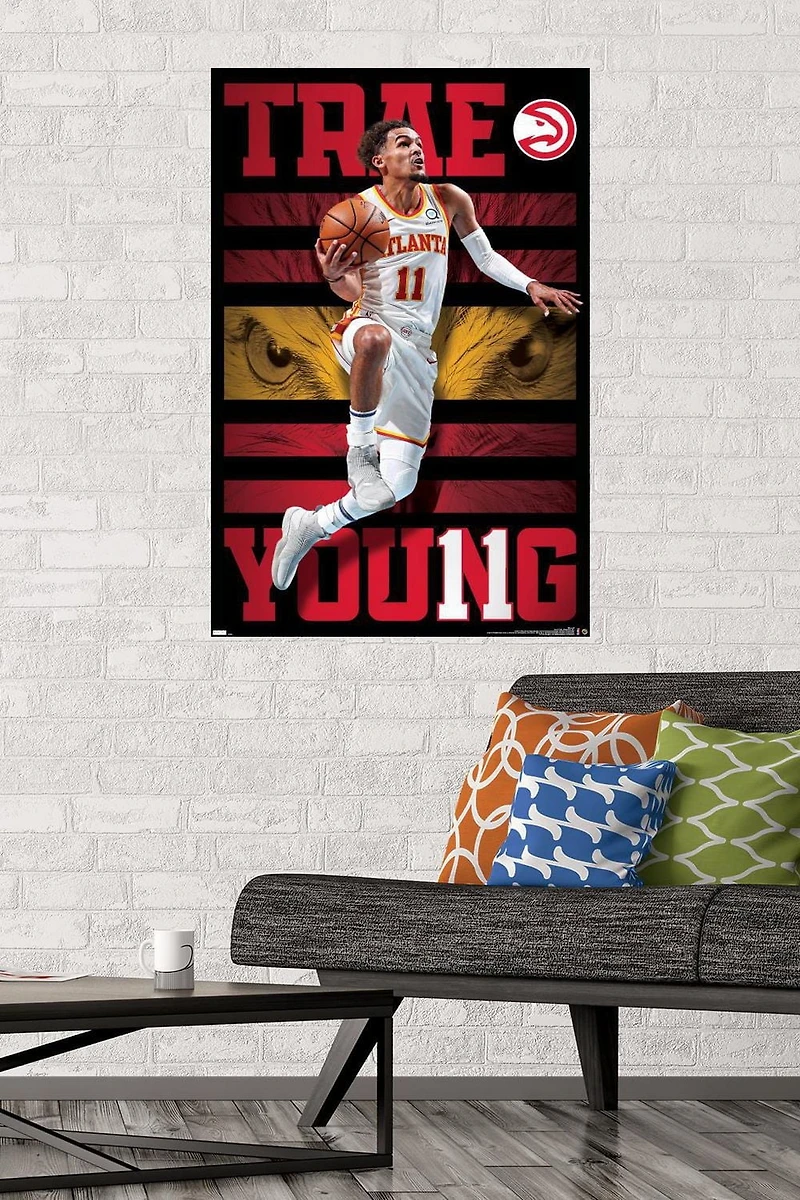 NBA Atlanta Hawks - Trae Young 20 Wall Poster, 22.375" x 34" Framed