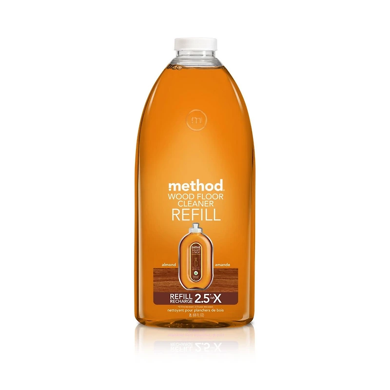 Method Squirt + Mop Wood Floor Cleaner Refill, Almond, 2.0 L