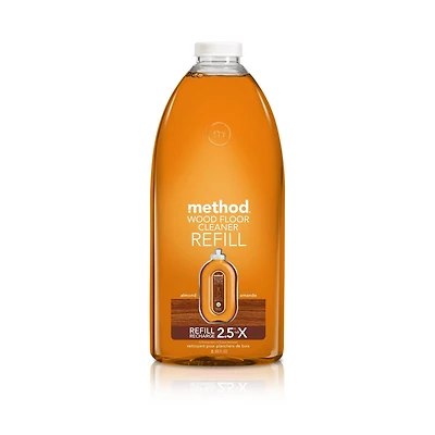 Method Squirt + Mop Wood Floor Cleaner Refill, Almond, 2.0 L