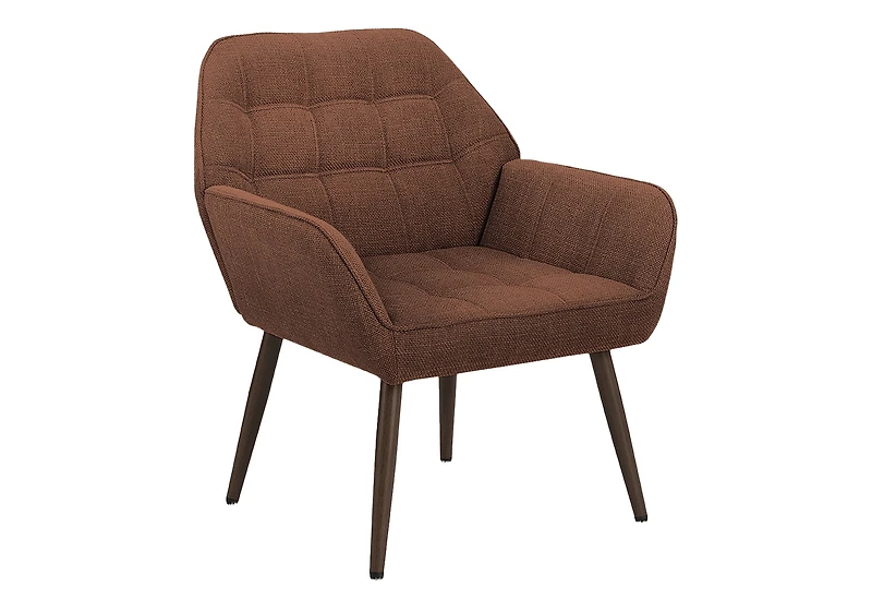 Monarch Specialties - Chaise D'Appoint, 29"H, Rembourré, Salon, Tissu Rouille, Pieds En Métal Noyer, Contemporain, Moderne