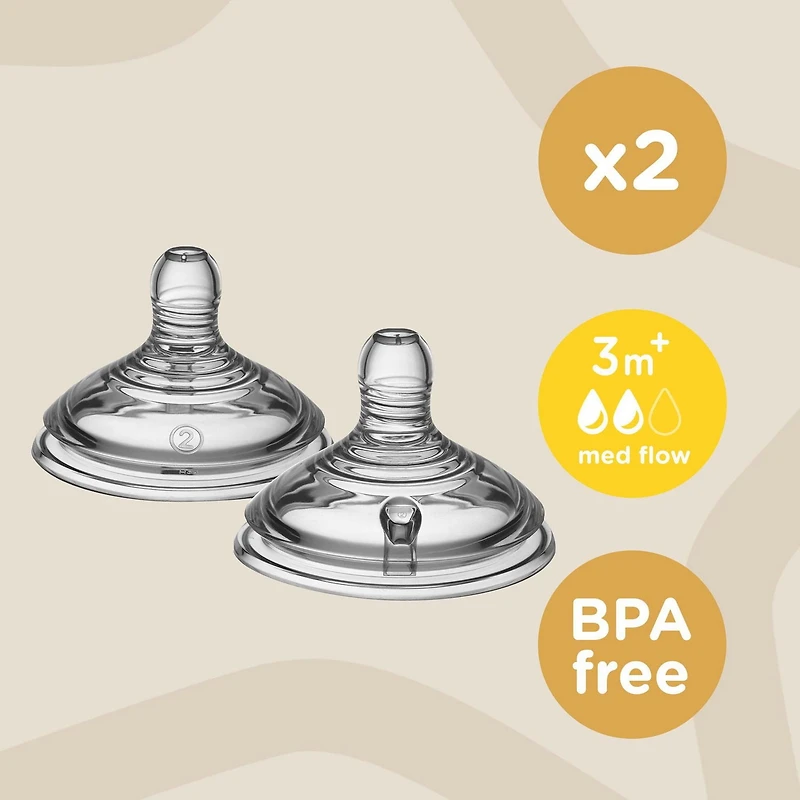 Tommee Tippee Closer to Nature Tétines de Biberon pour Bébé à Débit Moyen