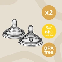 Tommee Tippee Closer to Nature Tétines de Biberon pour Bébé à Débit Moyen