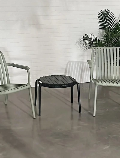 Summer round side table 20'' with stripe