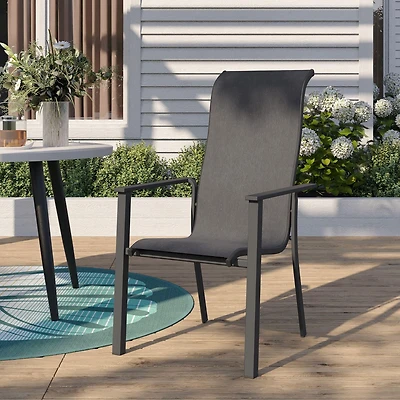 Chaise empilable pour patio Charleston Mainstays - Noir