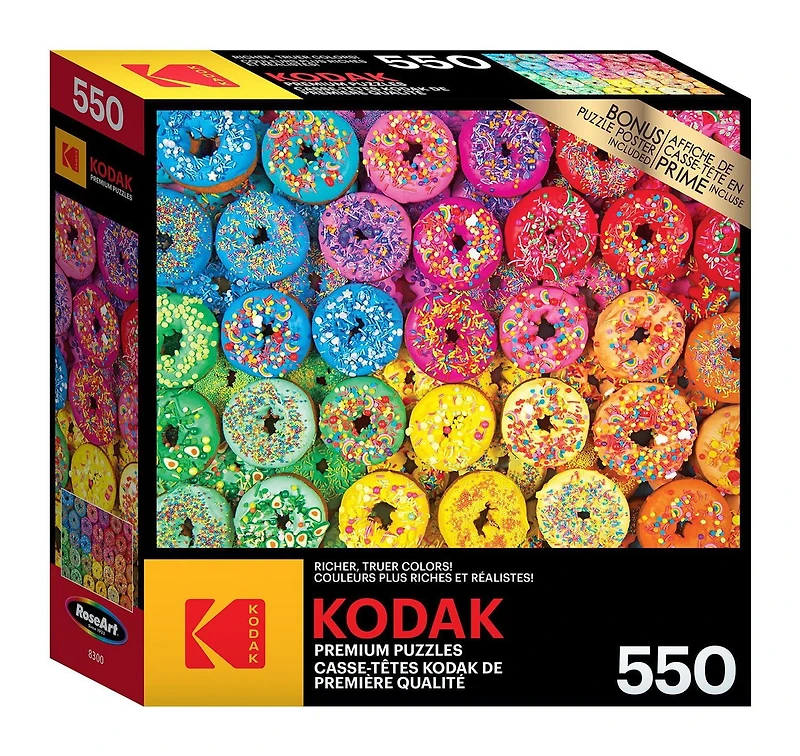 Kodak 550 Piece Jigsaw Puzzle - Rainbow Donuts
