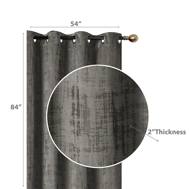 Embossed Rubber Panel & Grommets Dark Grey - Set of 2