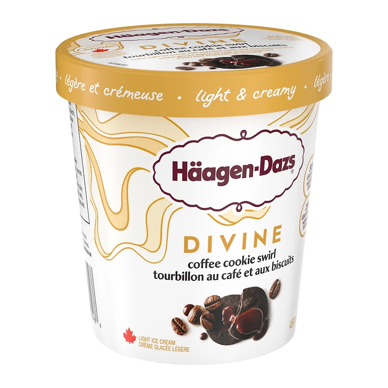 Crème glacée légère HÄAGEN-DAZS Divine Tourbillon au café et aux biscuits, 450 ml HAGEN DAZS HD DVN CFE TRB BSCT