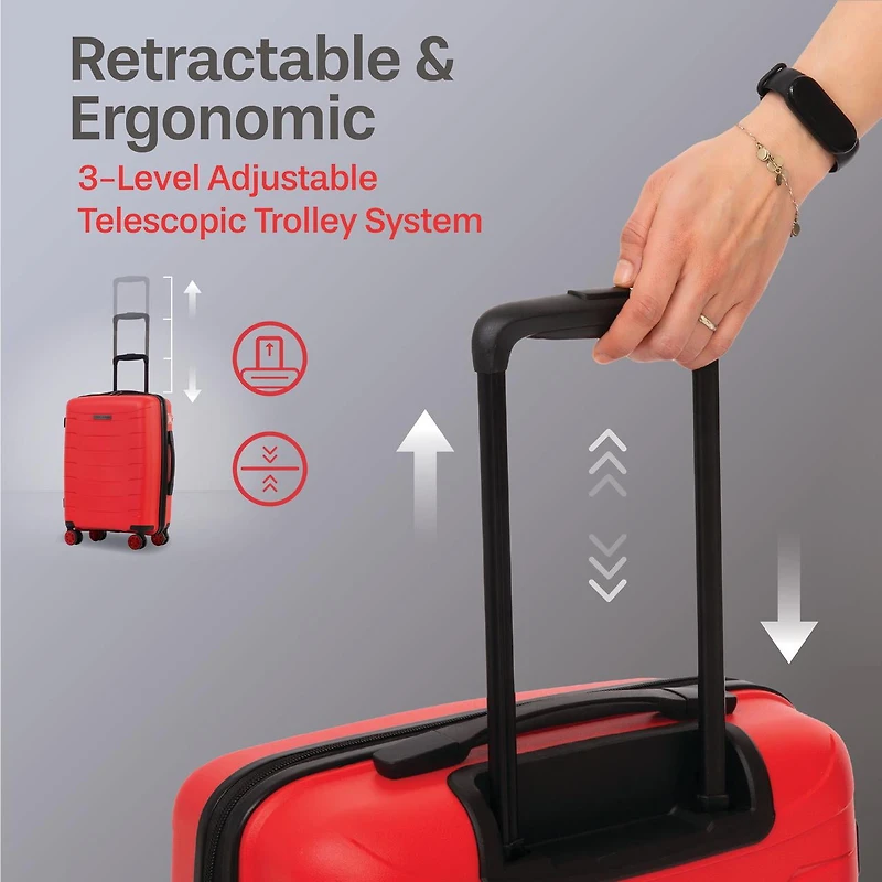 Air Canada Radius Hardside Luggage Set: 28 Inch Large Suitcase & Carry-On Luggage, 2 Pieces Suitcase Set with Wheels