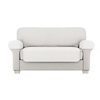 SmartFit Waterproof Faux Sherpa Loveseat Furniture Cover, 3-Piece, for Dogs, Pets, Machine Washable, Cream