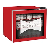 Budweiser 1.6-cu ft Glass Door Beverage Fridge - Red