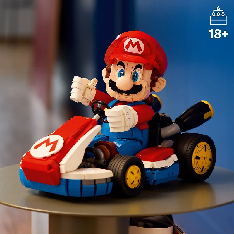 LEGO Super Mario: Mario Kart – Mario & Standard Kart 3D Puzzle for Adults - DIY Book Shelf & Room Decor for Men & Women, Ages 18+ - Arts & Crafts for Adult Gamers - Birthday Gift Idea - 72037