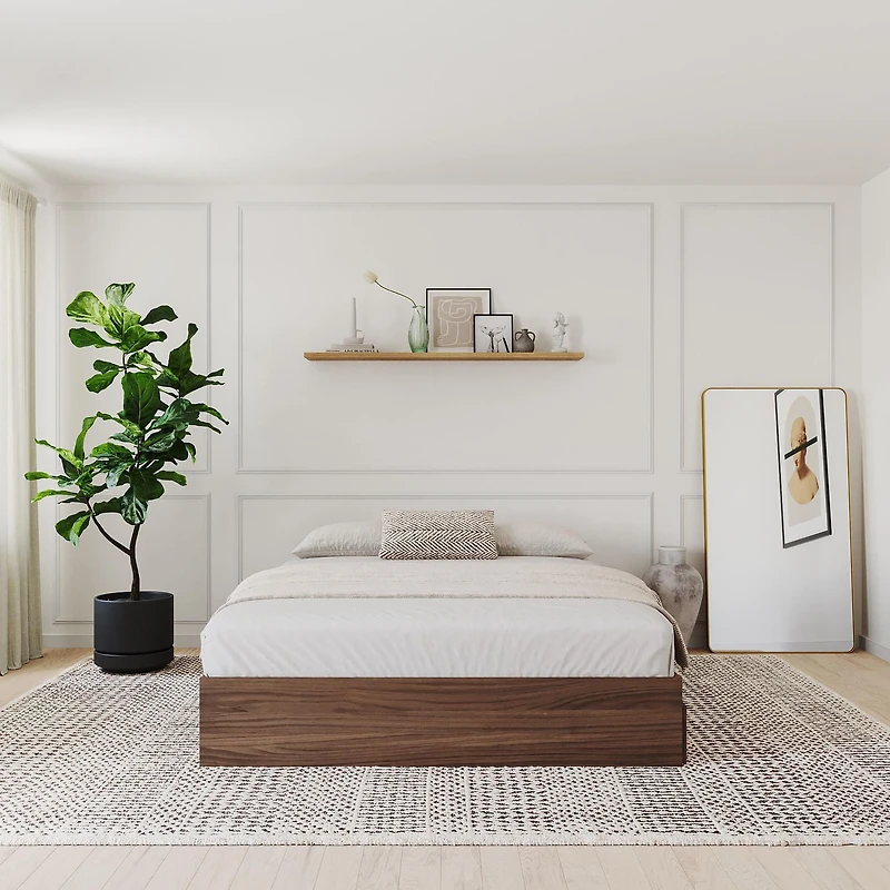 Lit rangement 3 tiroirs Alibi de Nexera, fini Noyer