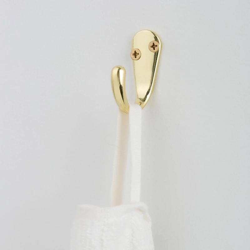 Era Single Hook 2-Pack Gold, 1.70 x 0.67 x 1.42 in