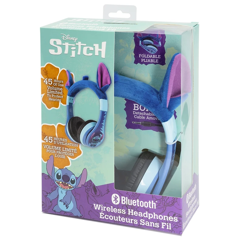 Disney Lilo & Stitch Bluetooth Casque Disney Lilo & Stitch Le Casque de Suroreille de Bluetooth, le Casque de Foldable Sans fil avec le Microphone Intégré