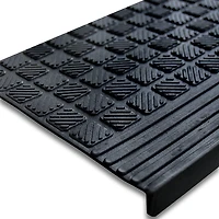 Ottomanson Rubber Collection Non-Slip Design Stair Treads, 10" X 30", 5 Pack, Black