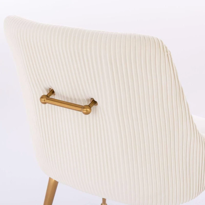 Henry III Dining Chair Set of 2 – Elegant Velvet Dining Accent Chairs with Comfortable Upholstery, Gold Legs, and Stylish Handle Detail on the Back