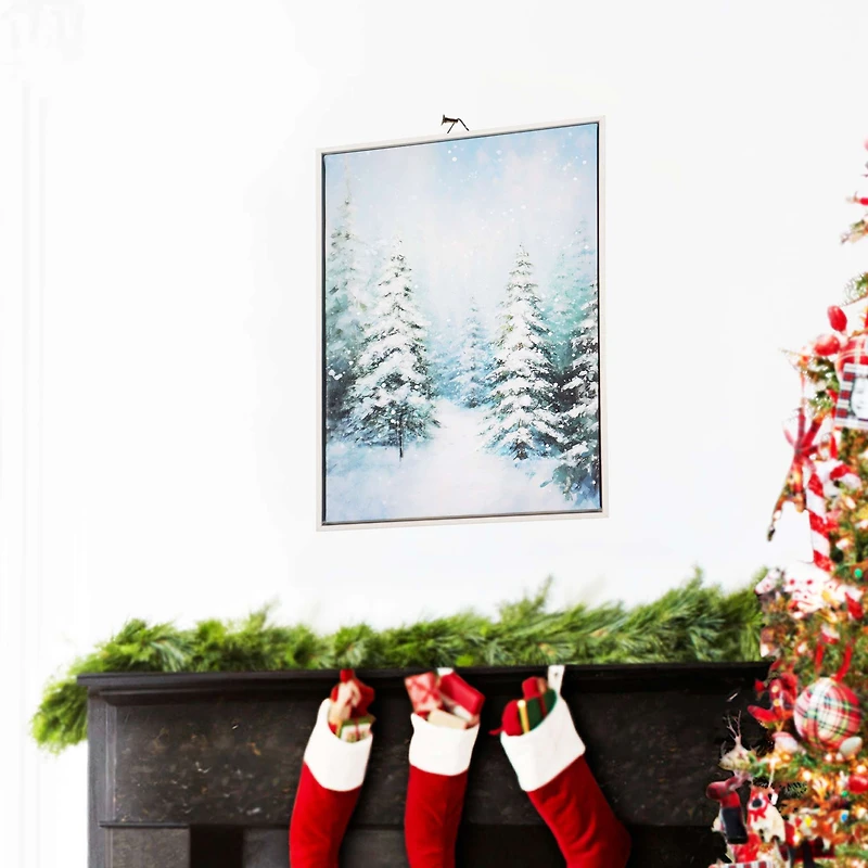 Décoration murale des arbres de peinture de vacances, hauteur de 18 pouces, multi couleur