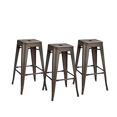 Heavenly Collection Gunmetal Metal Counter Stool