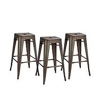 Heavenly Collection Gunmetal Metal Counter Stool
