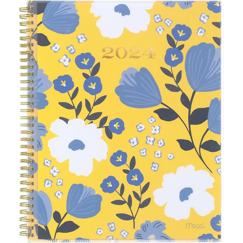 Mead® Large Weekly/Monthly Caprice Floral Yellow CYO Planner