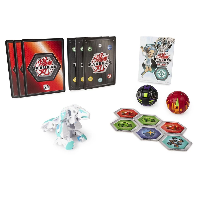 Bakugan, Starter Pack 3 personnages, Trox Ultra, Figurines Armored Alliance articulées à collectionner