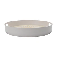 Hometrends Lemon Bamboo Melamine Round Tray 15.75 Inch 1pc