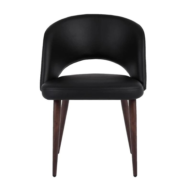 CHAISE DE DIRECTION en revêtement PU et structure en métal noyer noir (faux bois)