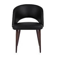 CHAISE DE DIRECTION en revêtement PU et structure en métal noyer noir (faux bois)