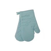 2 Pc Ustensile Front Cousue Four Mitt Blue