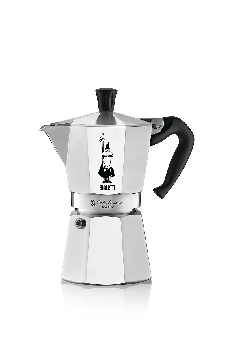 Bialetti - Moka Express Moka Pot 6 Cups, Iconic Espresso Maker, Stovetop, Makes Italian Coffee, Aluminum, Silver