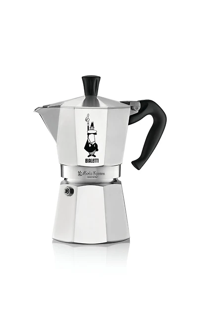Bialetti - Moka Express Moka Pot 6 Cups, Iconic Espresso Maker, Stovetop, Makes Italian Coffee, Aluminum, Silver