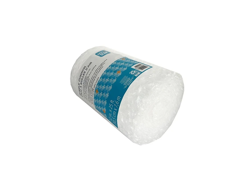 Rouleau de coussin à bulles Pen + Gear, 12 po x 25 pi, petites bulles, transparent, perforé 12 in x 25 ft