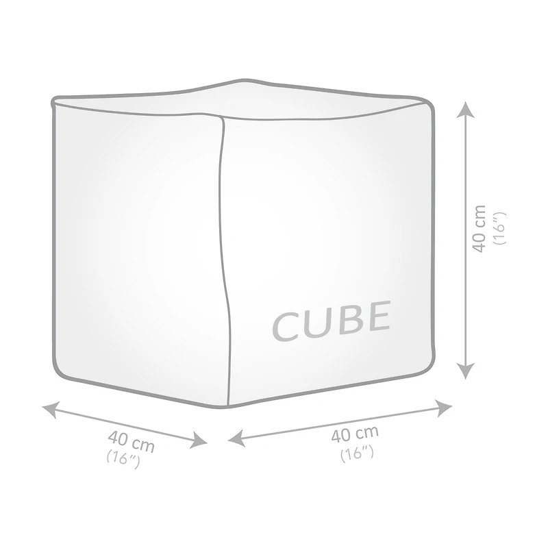 Gouchee Home Pouf Cube Raya, Repose-pieds ou Ottoman, Naturel, 16" x 16" x 16", Housse en fausse fourrure, Remplissage en billes de polystyrène