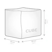 Gouchee Home Pouf Cube Raya, Repose-pieds ou Ottoman, Naturel, 16" x 16" x 16", Housse en fausse fourrure, Remplissage en billes de polystyrène